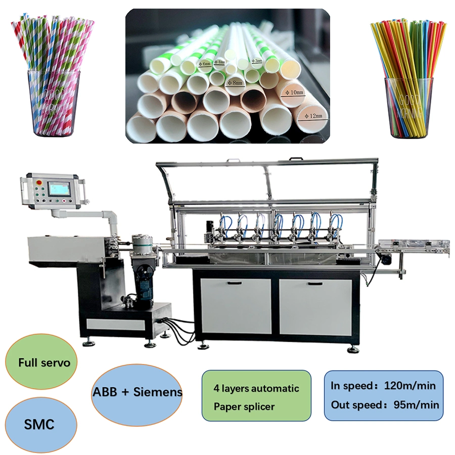 Multi Blades Biodegradable Edible Straw Paper Making Machine Auto Paper Connecting